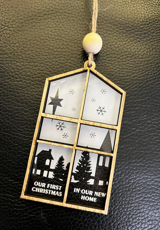 Acrylic layered new home bauble - Laser LLama Designs Ltd