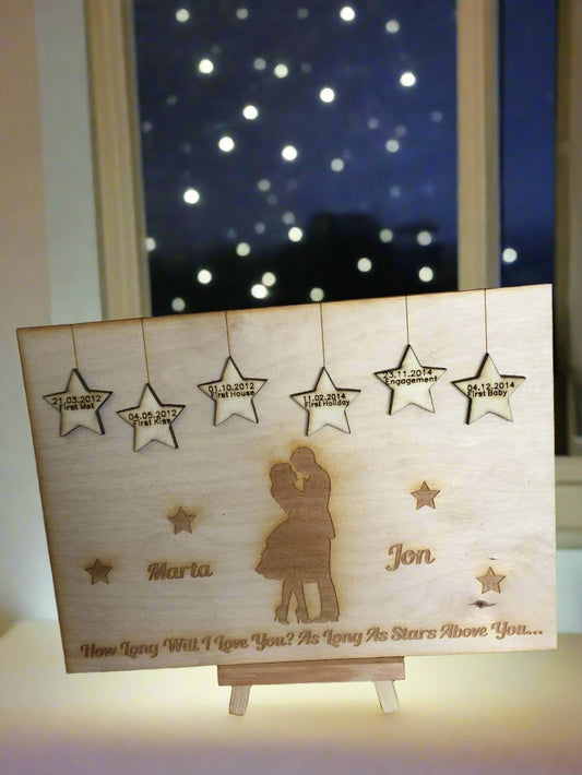 Personalised Love Story plaque - Laser LLama Designs Ltd