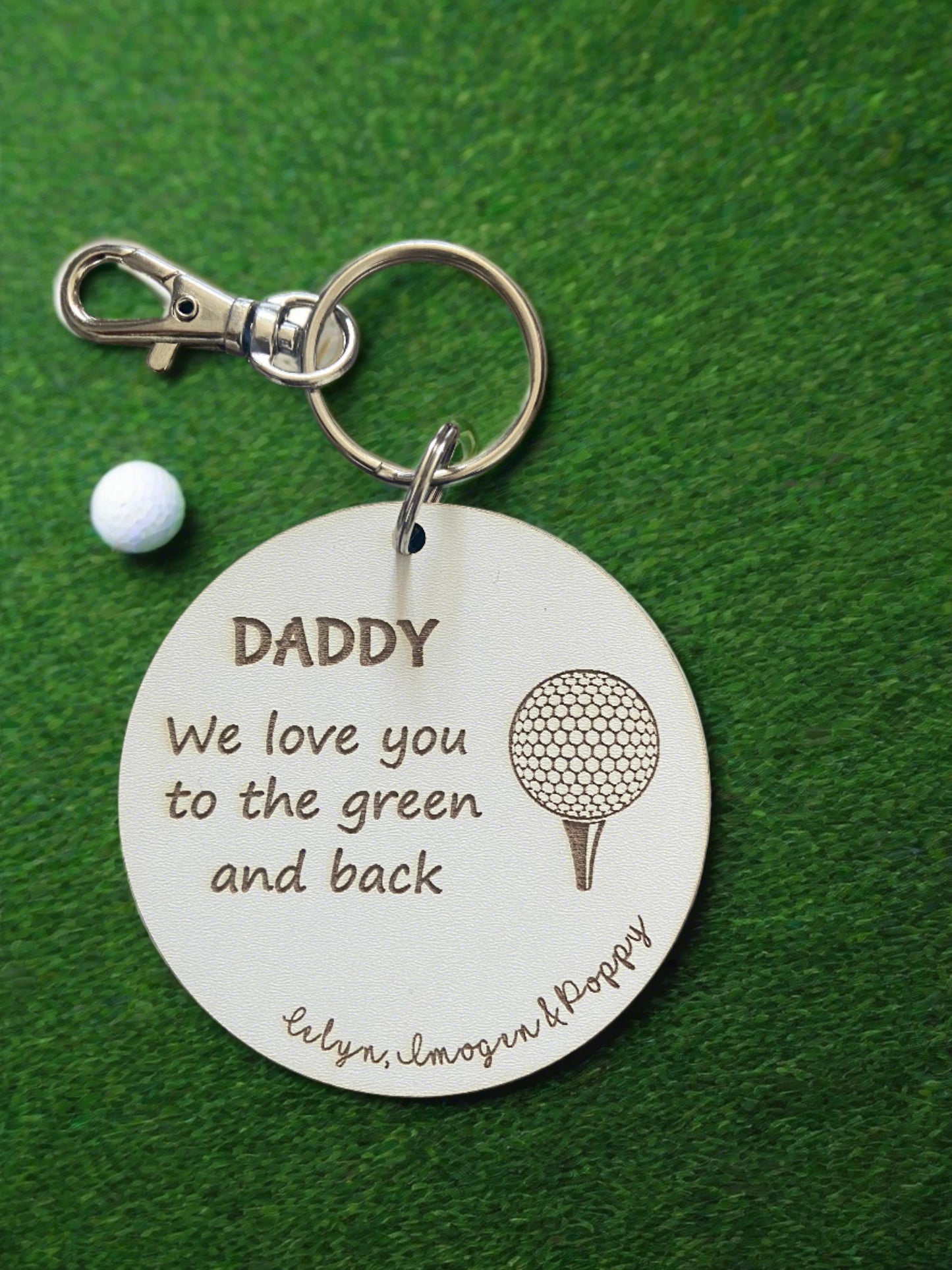 Golf personalised keyring - Laser LLama Designs Ltd