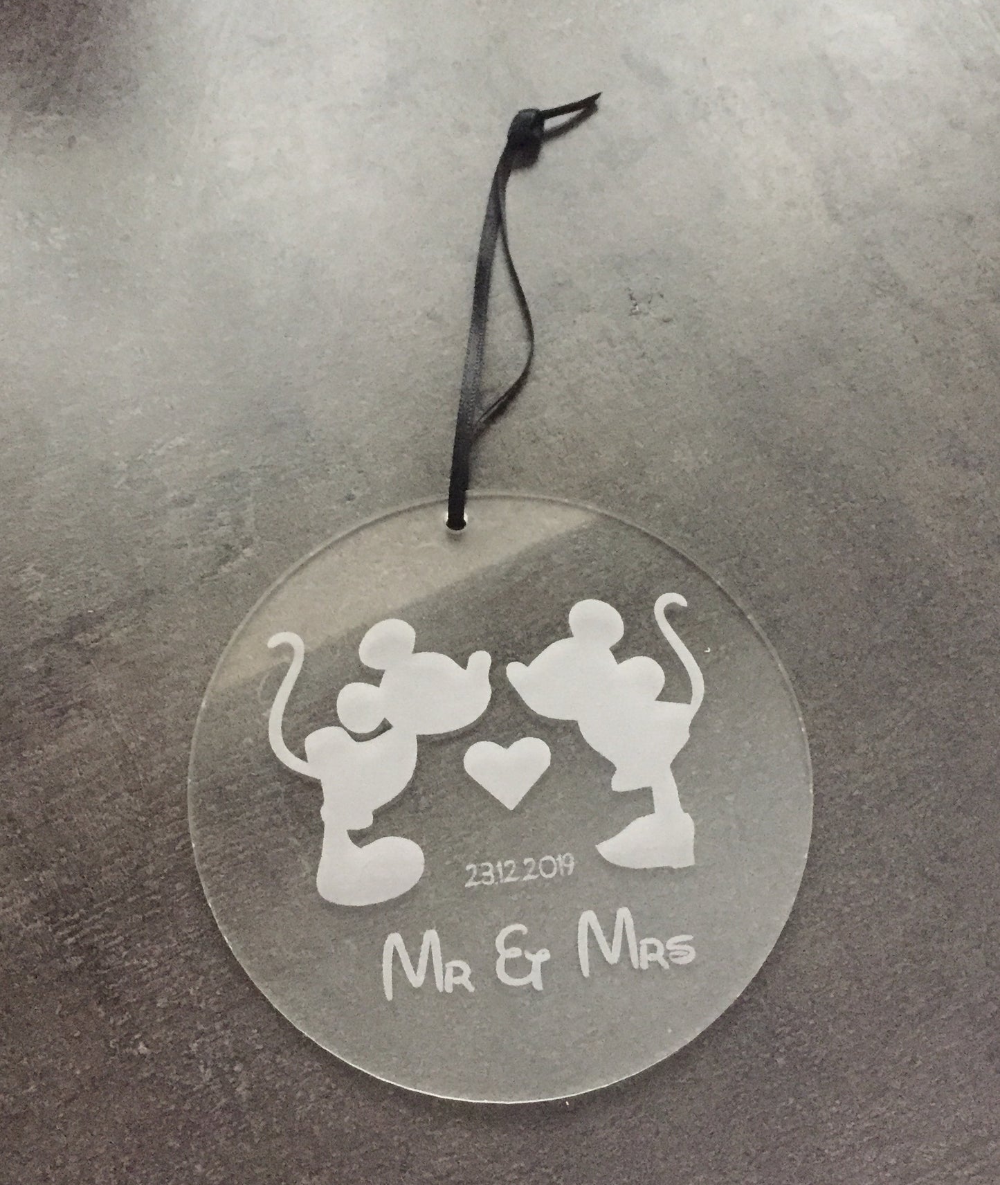 Personalised acrylic mouses tree decoration - Laser LLama Designs Ltd