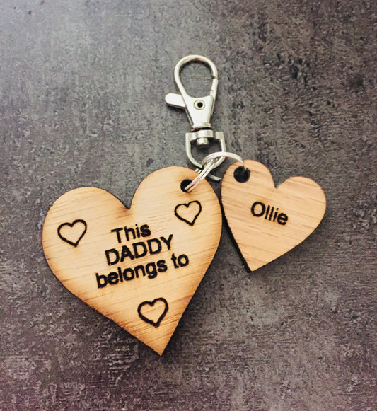 Oak veneer personalised keyring - Laser LLama Designs Ltd