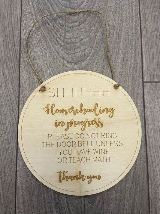 Wooden homeschool sign - Laser LLama Designs Ltd