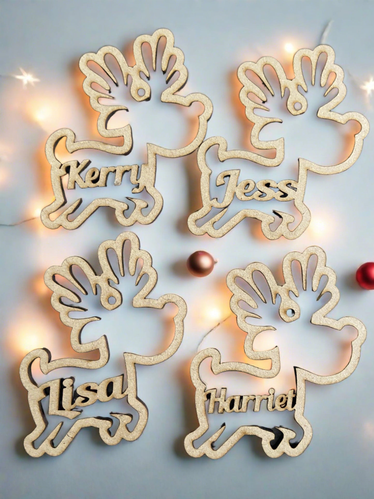 Mdf wooden personalised reindeer - Laser LLama Designs Ltd