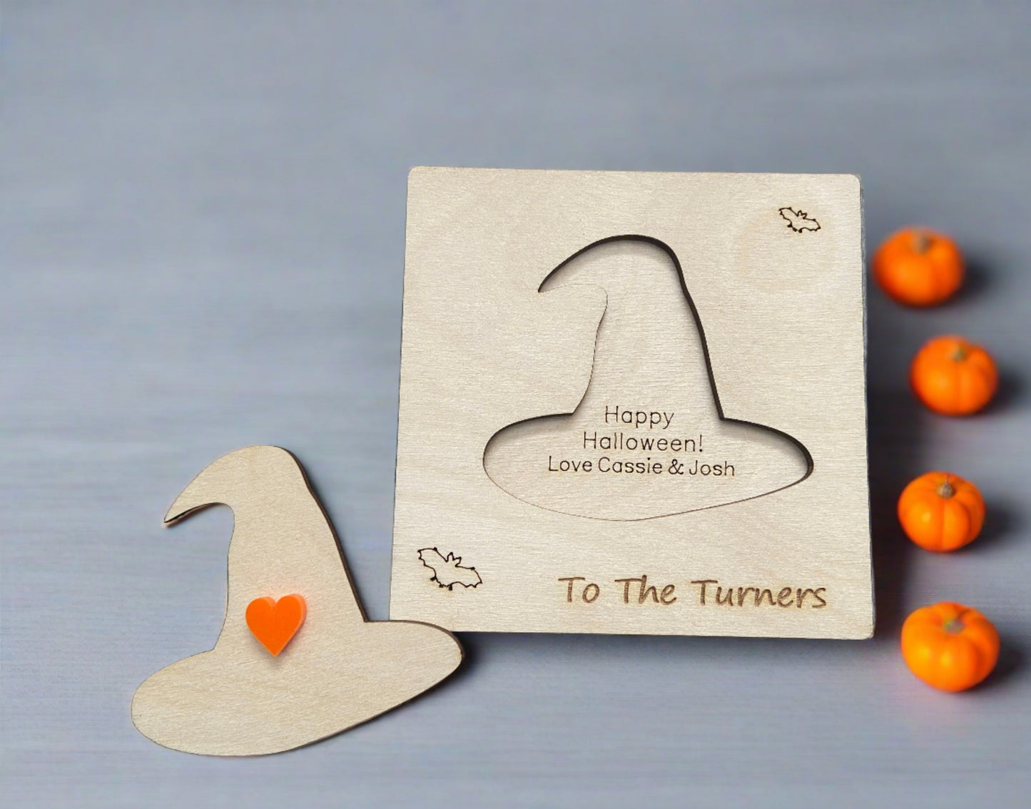 Wooden personalised 3d Halloween card - Laser LLama Designs Ltd