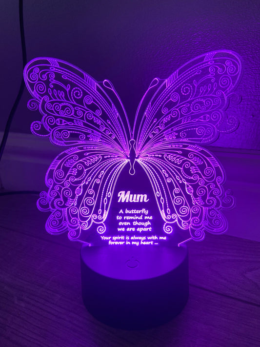 Led light butterfly display. 9 colours and remote control! - Laser LLama Designs Ltd