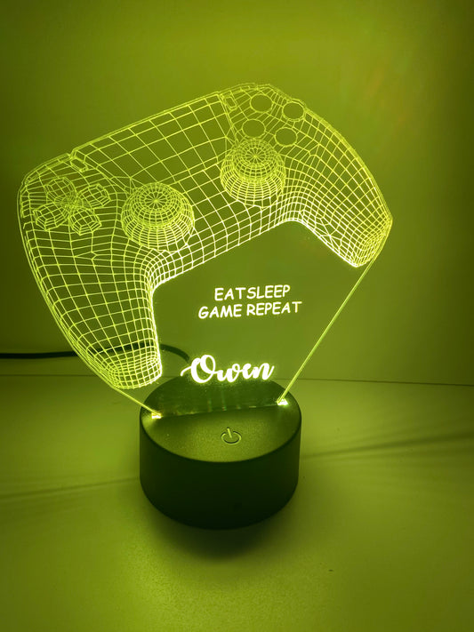 LED light up 3D game controller display. 9 Colour options with remote! - Laser LLama Designs Ltd