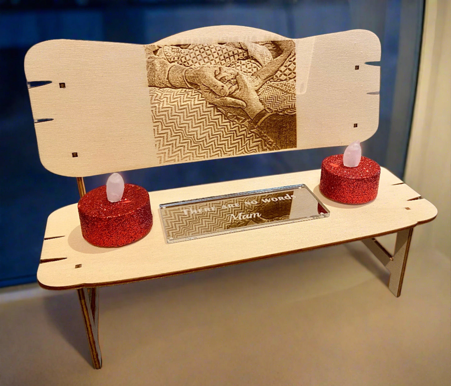 Wooden Personalised Photo Bench - Laser LLama Designs Ltd