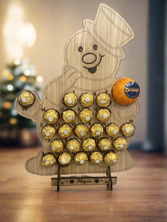 Wooden personalised snowman advent calendar - Laser LLama Designs Ltd