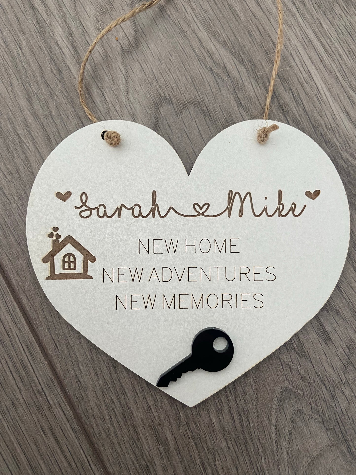 Wooden personalised new home plaque - Laser LLama Designs Ltd