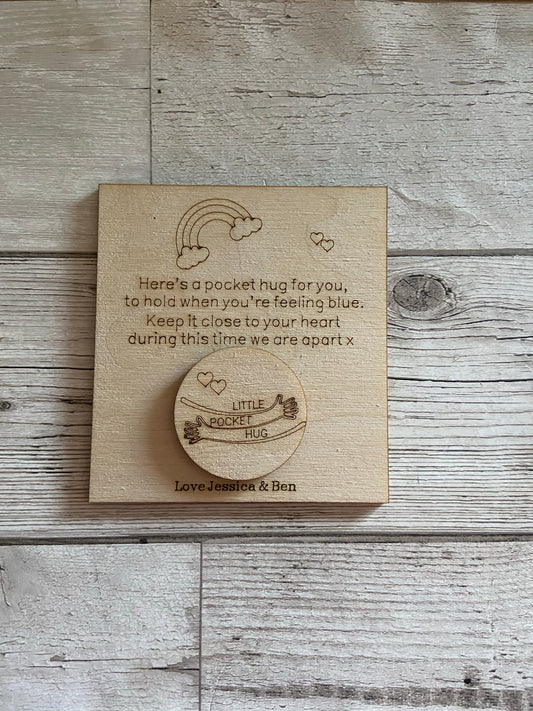 Wooden personalised card with token - Laser LLama Designs Ltd