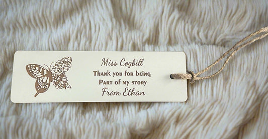 Wooden personalised bookmark - 5 designs - Laser LLama Designs Ltd