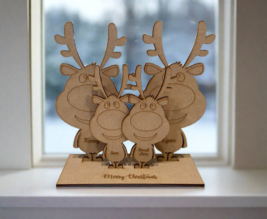 Christmas reindeer- build your own family - Laser LLama Designs Ltd