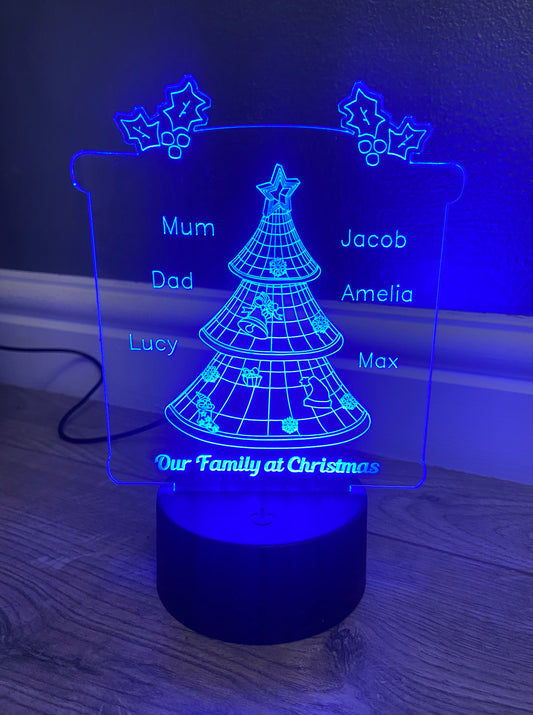 LED light up CHRISTMAS tree display ,9 Colour options with remote! - Laser LLama Designs Ltd