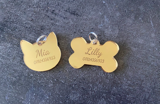 Personalised acrylic dog/cat tag - Laser LLama Designs Ltd