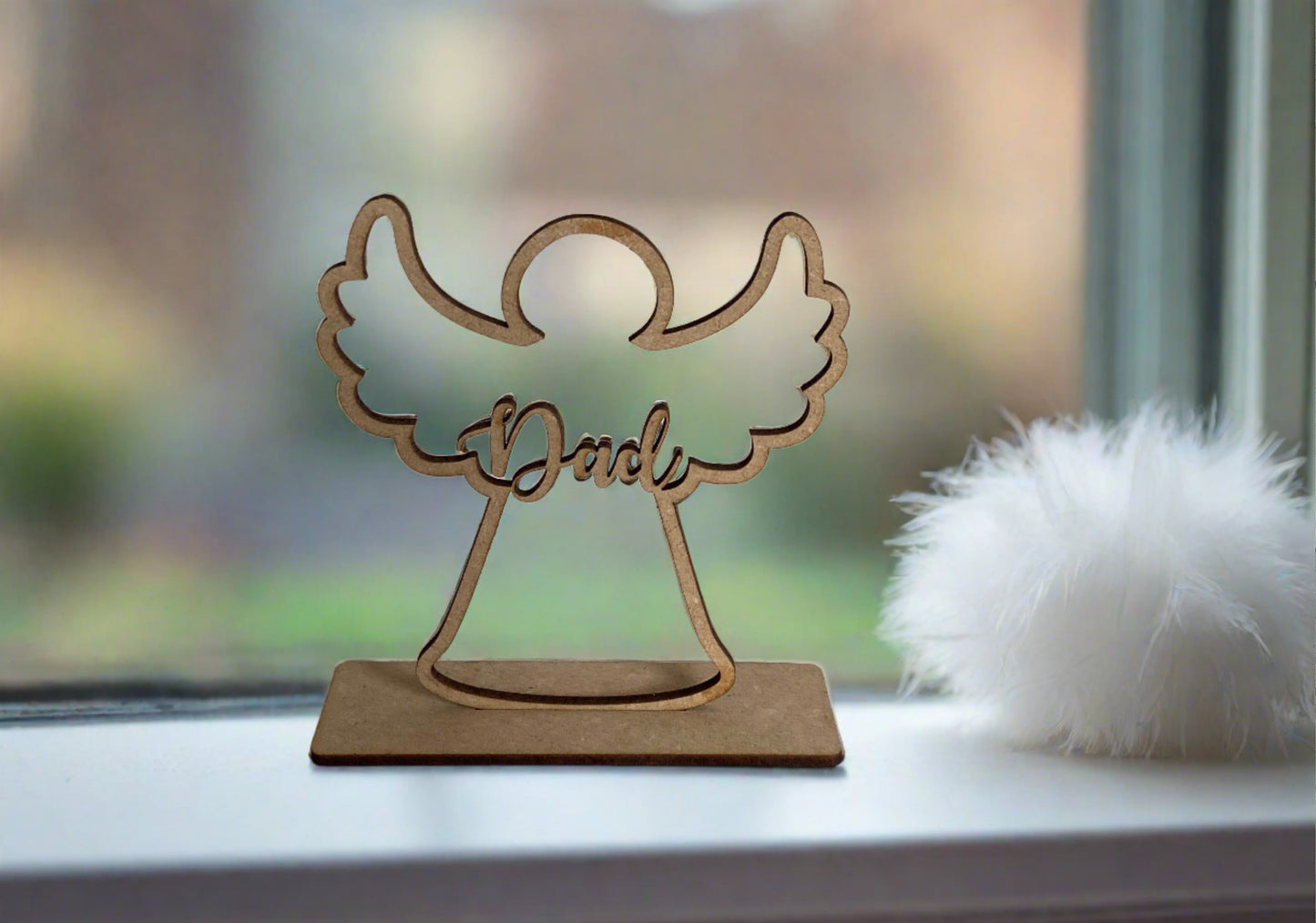 Wooden freestanding angel - Laser LLama Designs Ltd