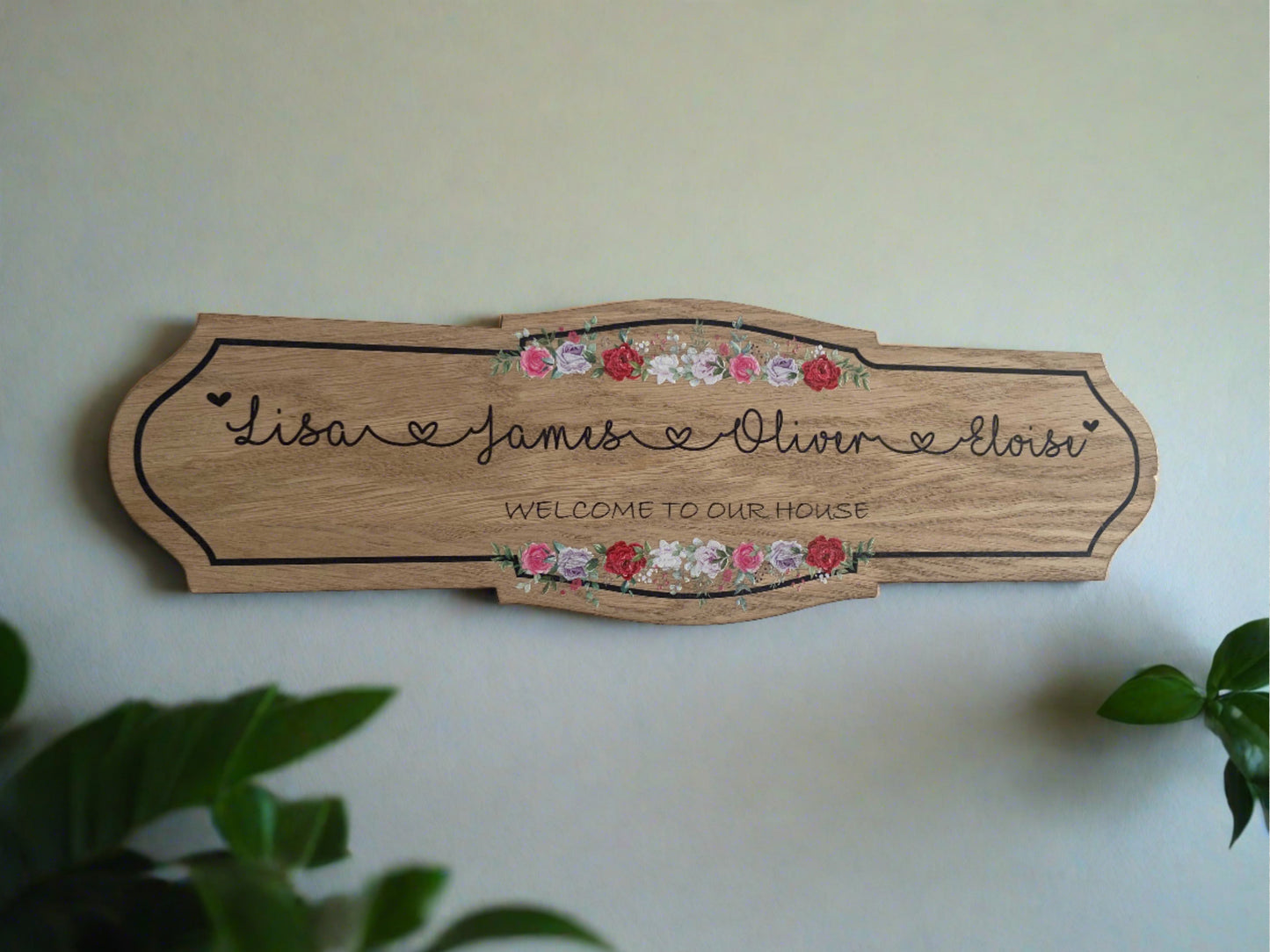 Printed oak veneer personalised street sign - Laser LLama Designs Ltd