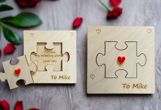 Wooden personalised Valentine’s Day card - Laser LLama Designs Ltd