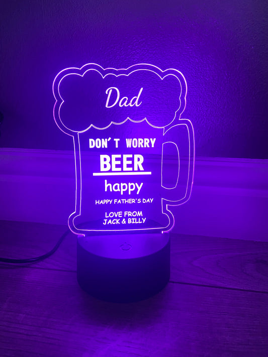 Beer led light up display- 9 colour options with remote! - Laser LLama Designs Ltd