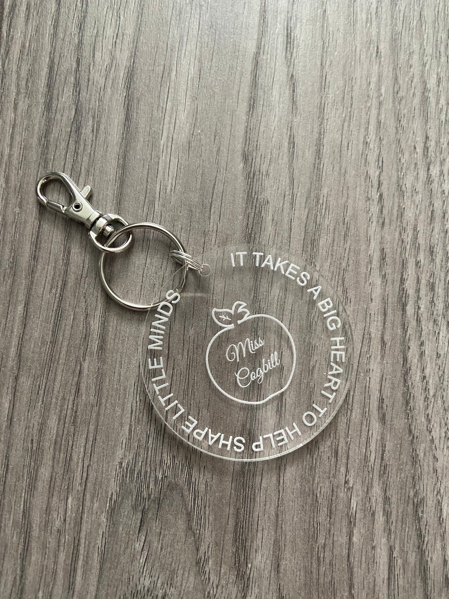 Acrylic personalised circle keyring - Laser LLama Designs Ltd