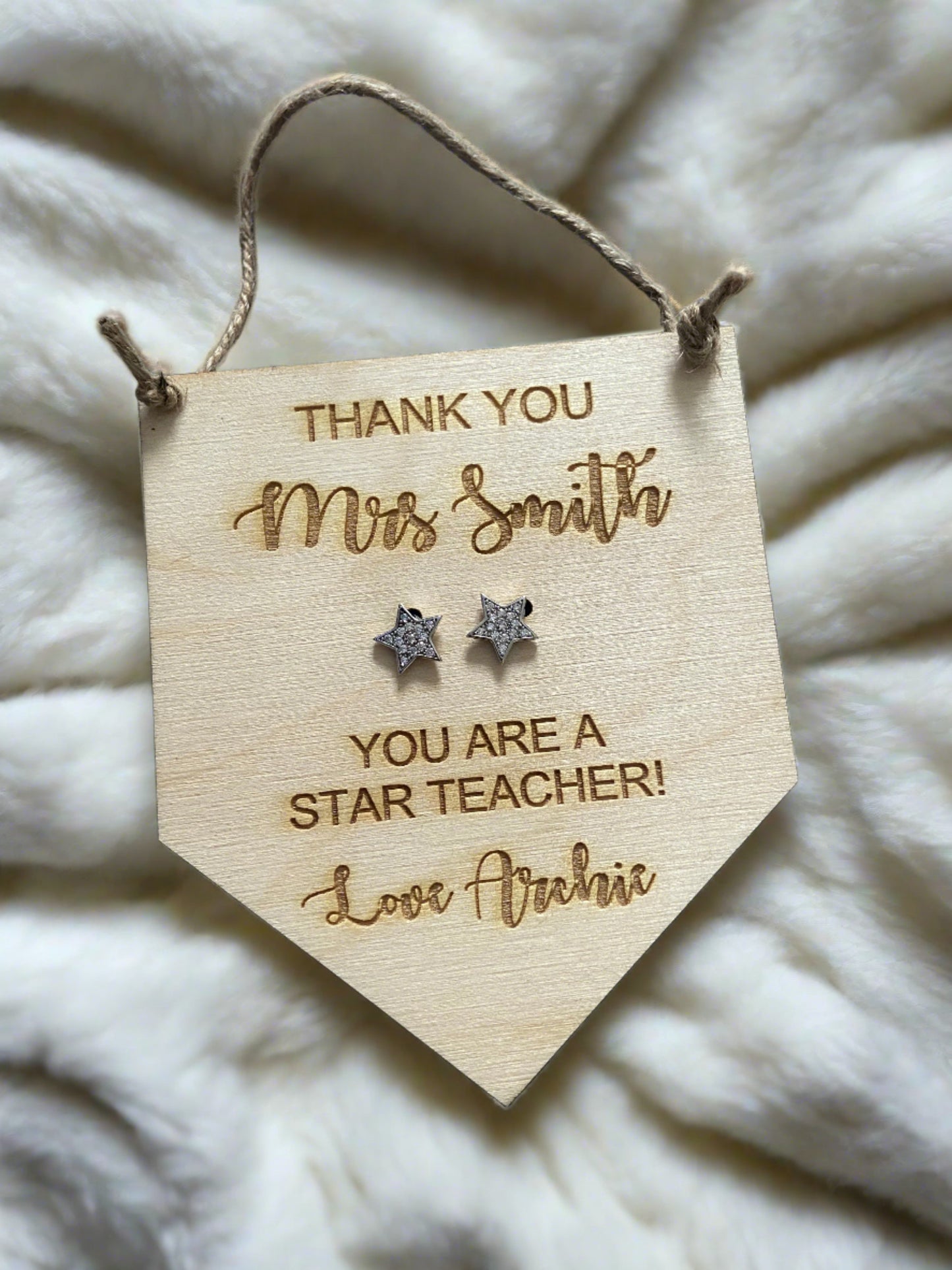 You’re a star teacher - earring holder plaque - Laser LLama Designs Ltd