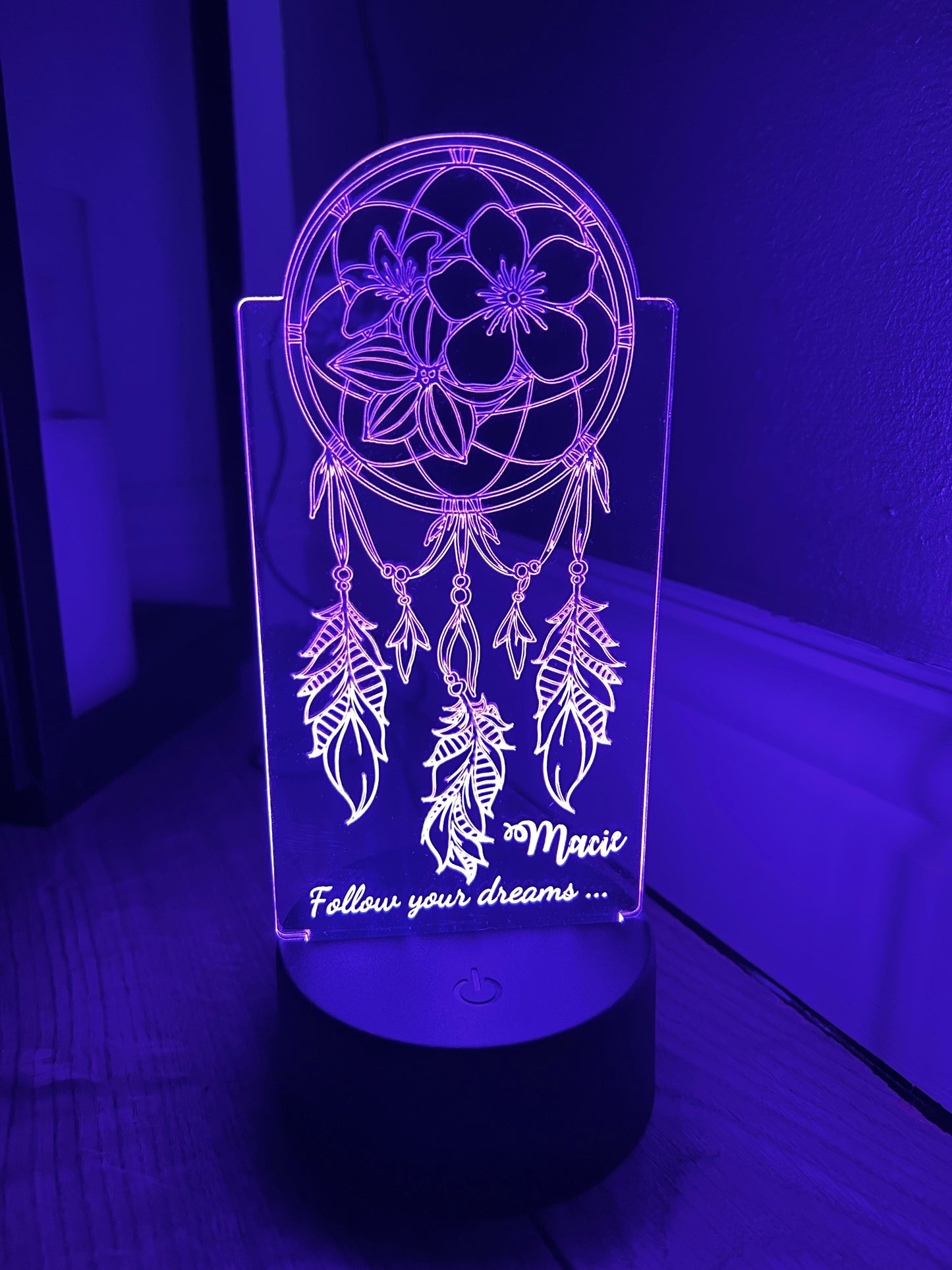 Dream catcher led light up display- 9 colour options with remote! - Laser LLama Designs Ltd