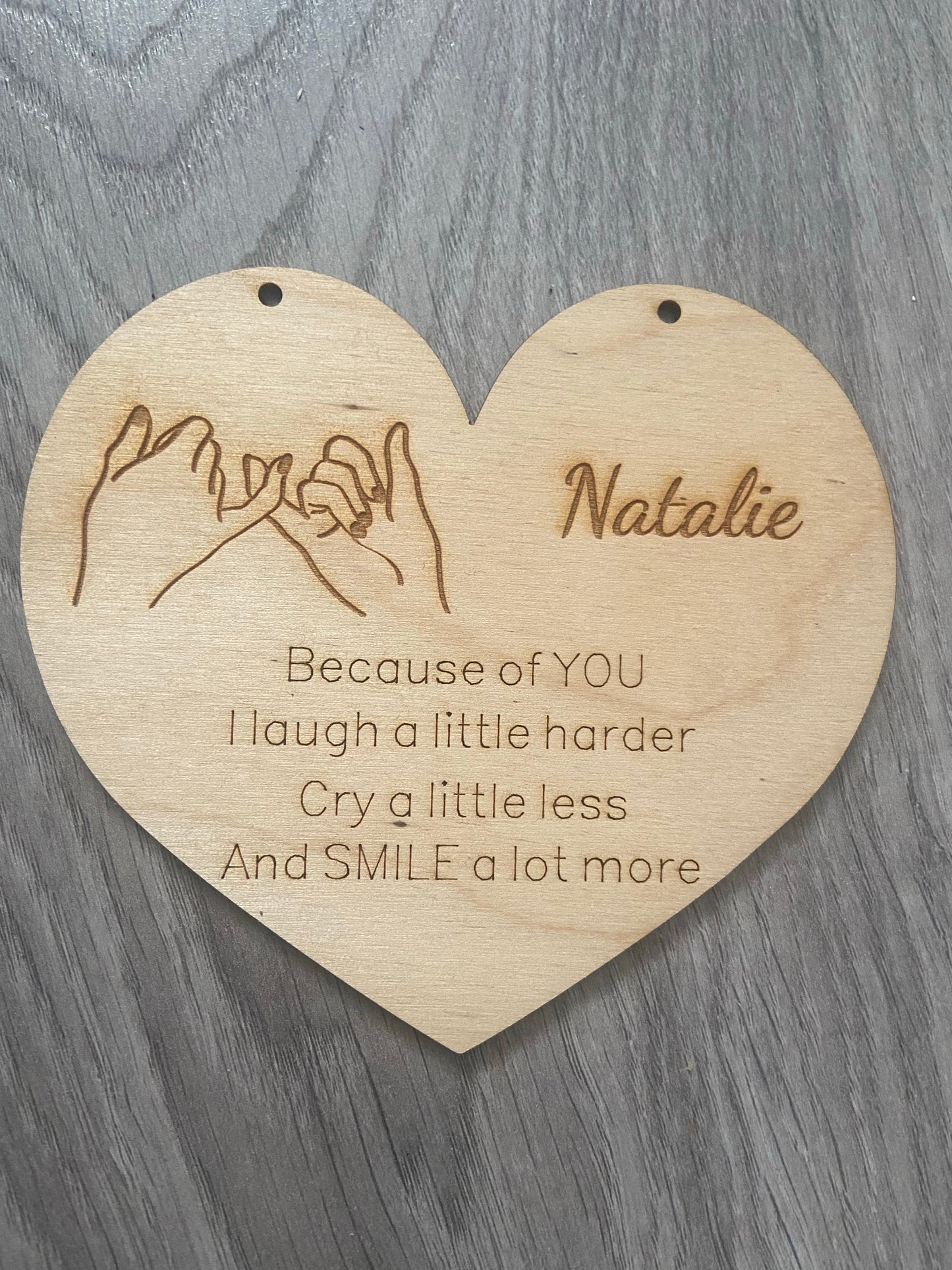 Wooden personalised best friend plaque - Laser LLama Designs Ltd