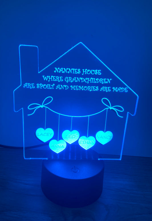House LED light up display- 9 colour options with remote - Laser LLama Designs Ltd