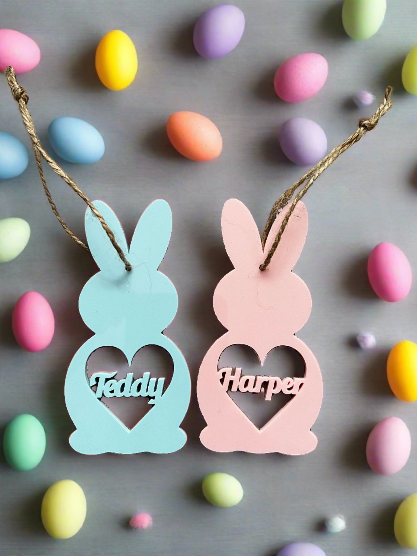 Acrylic personalised Bunny shape - Laser LLama Designs Ltd