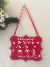 Load image into Gallery viewer, Acrylic Christmas plaque with gnomes - Laser LLama Designs Ltd
