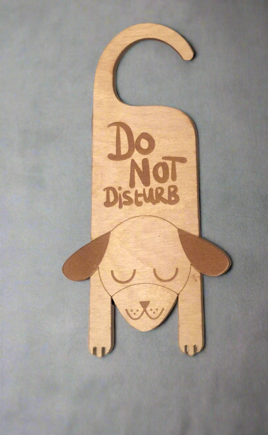 Wooden do not disturb door hanger 4 designs - Laser LLama Designs Ltd