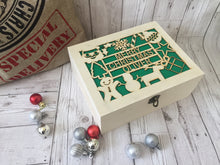 Load image into Gallery viewer, Personalised Wooden Christmas Eve Box with acrylic backing - Laser LLama Designs Ltd
