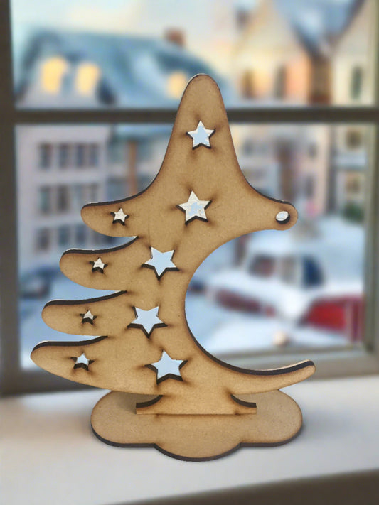 Mdf Christmas Bauble Tree Holder - Laser LLama Designs Ltd