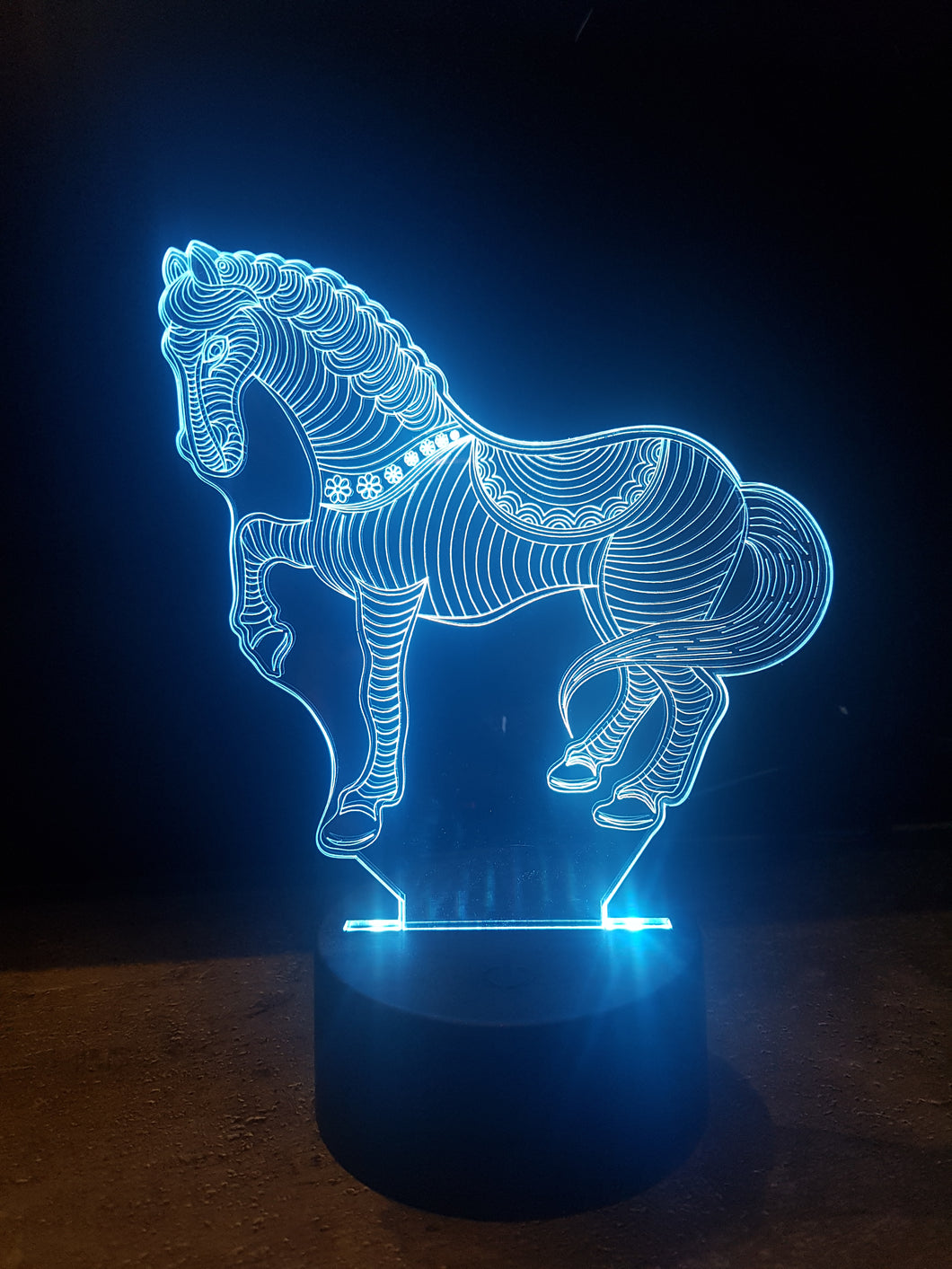 LED light up HORSE display ,9 Colour options with remote! - Laser LLama Designs Ltd