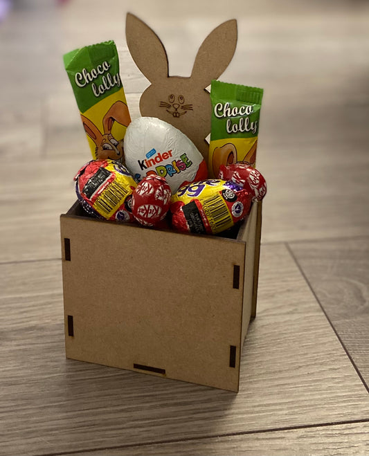 Wooden Easter treat box -mdf 🐰 - Laser LLama Designs Ltd