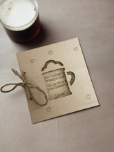 Load image into Gallery viewer, Wooden personalised beer card - Laser LLama Designs Ltd