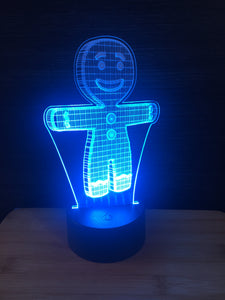 LED light up GINGERBREAD MAN display ,9 Colour options with remote! - Laser LLama Designs Ltd