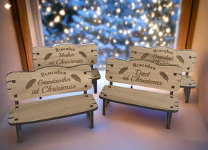 Wooden Christmas Memorial Bench - Laser LLama Designs Ltd