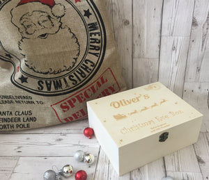 Personalised Wooden Christmas Eve Box - Laser LLama Designs Ltd