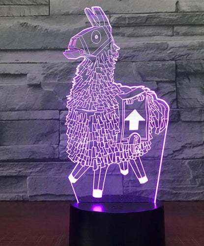 LED light up Fortnite lama display. 9 Colour options with remote! - Laser LLama Designs Ltd