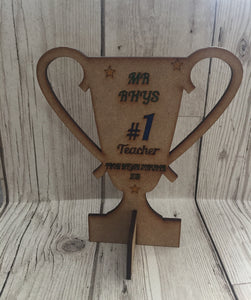 Wooden Personalised Trophy - Laser LLama Designs Ltd