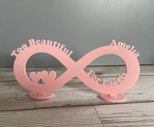 Personalised infinity stand too beautiful for Earth - Laser LLama Designs Ltd