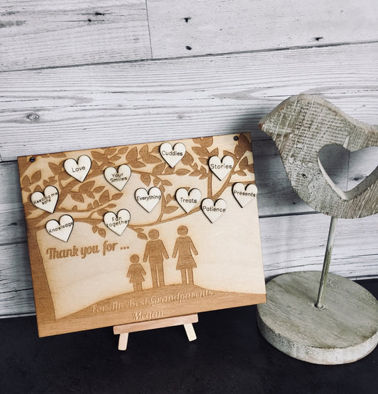 Wooden personalised Laser engraved tree plaque - Laser LLama Designs Ltd