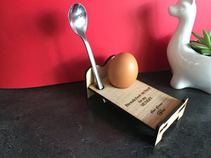 Oak veneer bed shape personalised breakfasts mum,nan etc - Laser LLama Designs Ltd