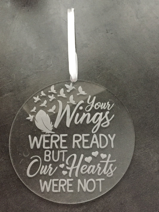 Large Acrylic memorial decoration - Laser LLama Designs Ltd