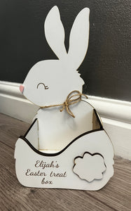 Wooden personalised Easter treat bunny box - Laser LLama Designs Ltd