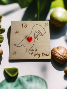 Wooden personalised 3D dinosaur card - Laser LLama Designs Ltd