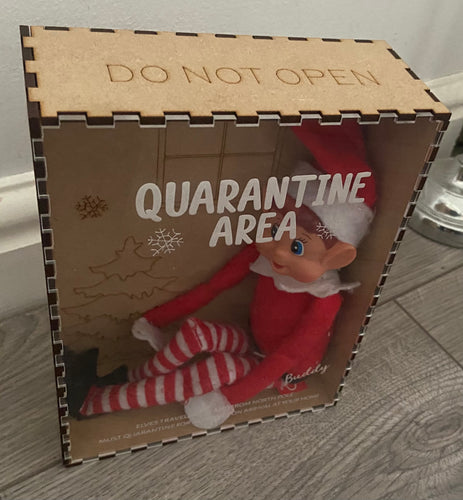 Wooden quarantine isolation box for elf - Laser LLama Designs Ltd