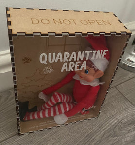 Wooden quarantine isolation box for elf - Laser LLama Designs Ltd
