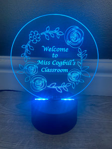 Teachers classroom LED light up display- 9 colour options with remote - Laser LLama Designs Ltd