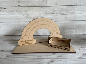 Wooden memorial rainbow bridge - Laser LLama Designs Ltd